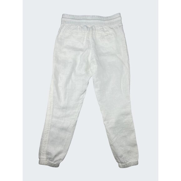 Athleta Cabo Lily Linen Jogger Pants White Size 6 Elastic Waist Lightweight - Picture 4 of 15